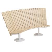 Cirkum sofabænk 60° buet høj ryg i massiv birk med hvidt stel