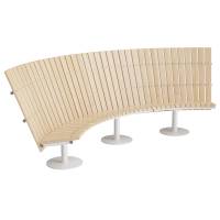 Cirkum sofabænk 90° buet høj ryg i massiv birk med hvidt stel