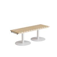 Cirkum bænk 2 personers 126cm i massiv birk med hvidt stel 