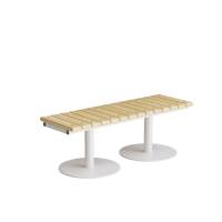 Cirkum bænk 2 personers 126cm i massiv eg med hvidt stel