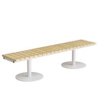 Cirkum bænk 3-personers 190cm i massiv eg med hvidt stel