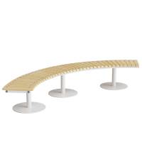 Cirkum siddeb&aelig;nk 90&deg; buet i massiv eg med hvidt stel