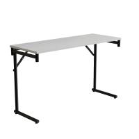 Klapbord Silhuett 120x45cm med hvid HPL bordplade, sort stel