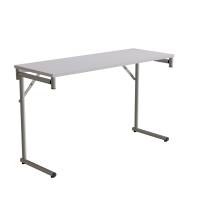 Klapbord Silhuett 120x45cm med grå HPL bordplade, sølv stel