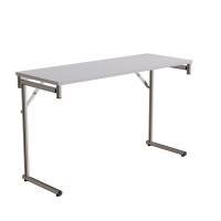 Klapbord Silhuett 120x45cm med gr&aring; HPL bordplade, krom stel