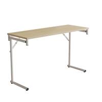 Klapbord Silhuett 120x45cm med birk HPL bordplade, hvidt stel