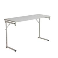 Klapbord Silhuett 120x45cm med hvid HPL bordplade, hvidt stel