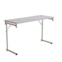 Klapbord Silhuett 120x45cm med grå HPL bordplade, hvidt stel