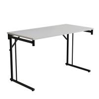Klapbord Silhuett 120x60cm med hvid HPL bordplade, sort stel