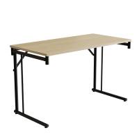 Klapbord Silhuett 120x60cm med birk HPL bordplade, sort stel