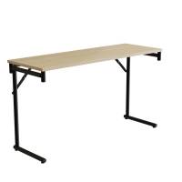 Klapbord Silhuett 130x45cm med birk HPL bordplade, sort stel