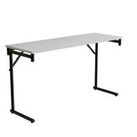 Klapbord Silhuett 130x45cm med hvid HPL bordplade, sort stel