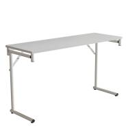 Klapbord Silhuett 130x45cm med hvid HPL bordplade, hvidt stel