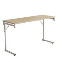 Klapbord Silhuett 130x45cm med birk HPL bordplade, hvidt stel