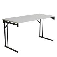 Klapbord Silhuett 130x60cm med hvid HPL bordplade, sort stel