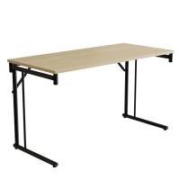 Klapbord Silhuett 130x60cm med birk HPL bordplade, sort stel
