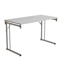 Klapbord Silhuett 120x60cm med hvid HPL bordplade, krom stel