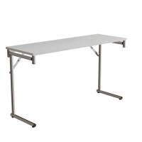 Klapbord Silhuett 130x45cm med hvid HPL bordplade, krom stel