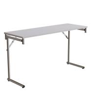 Klapbord Silhuett 130x45cm med gr&aring; HPL bordplade, krom stel
