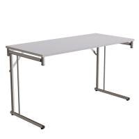 Klapbord Silhuett 130x60cm med grå HPL bordplade, krom stel