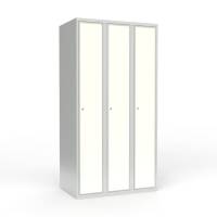 Skoleskab 90x55x175cm, lige tag, hvide d&oslash;re med cylinderl&aring;se