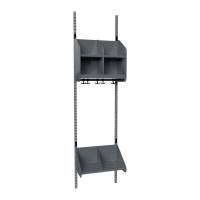 BST garderobe startsektion model A med 2 pladser 500mm m&oslash;rk gr&aring;