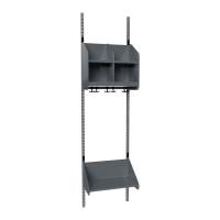 BST garderobe startsektion model B med 2 pladser 500mm m&oslash;rk gr&aring;