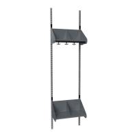 BST garderobe startsektion model E med 2 pladser 500mm m&oslash;rk gr&aring;