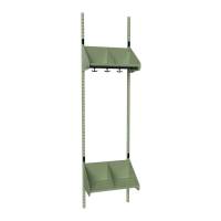 BST garderobe startsektion model E med 2 pladser 500mm grøn