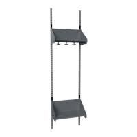 BST garderobe startsektion model F med 2 pladser 500mm mørk grå