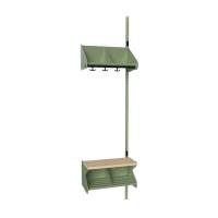 BST garderobe påbygningssektion model G med 2 pladser 500mm grøn