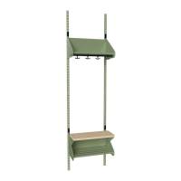 BST garderobe startsektion model H med 2 pladser 500mm grøn