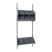 BST garderobe startsektion model A med 3 pladser 750mm mørk grå