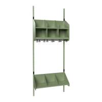 BST garderobe startsektion model A med 3 pladser 750mm gr&oslash;n