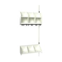 BST garderobe p&aring;bygningssektion model A 3 pladser 750mm hvid