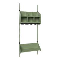BST garderobe startsektion model B med 3 pladser 750mm grøn
