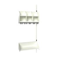BST garderobe påbygningssektion model B med 3 pladser 750mm hvid