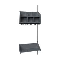 BST garderobe påbygningssektion model B med 3 pladser 750mm mørk grå