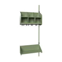 BST garderobe p&aring;bygningssektion model B med 3 pladser 750mm gr&oslash;n