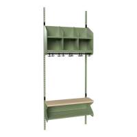 BST garderobe startsektion model D med 3 pladser 750mm grøn