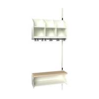 BST garderobe p&aring;bygningssektion model D med 3 pladser 750mm hvid