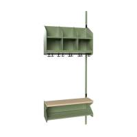BST garderobe p&aring;bygningssektion model D med 3 pladser 750mm gr&oslash;n