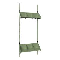 BST garderobe startsektion model E med 3 pladser 750mm grøn