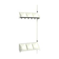 BST garderobe påbygningssektion model E med 3 pladser 750mm hvid