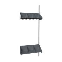 BST garderobe p&aring;bygningssektion model E med 3 pladser 750mm m&oslash;rk gr&aring;