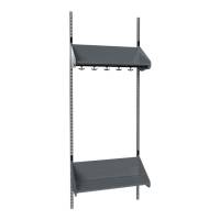 BST garderobe startsektion model F med 3 pladser 750mm mørk grå