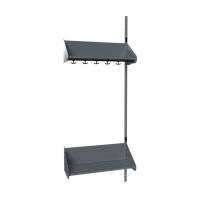BST garderobe påbygningssektion model F med 3 pladser 750mm mørk grå