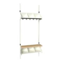 BST garderobe startsektion model G med 3 pladser 750mm hvid