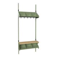 BST garderobe startsektion model G med 3 pladser 750mm gr&oslash;n