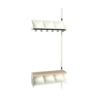 BST garderobe påbygningssektion model G med 3 pladser 750mm hvid